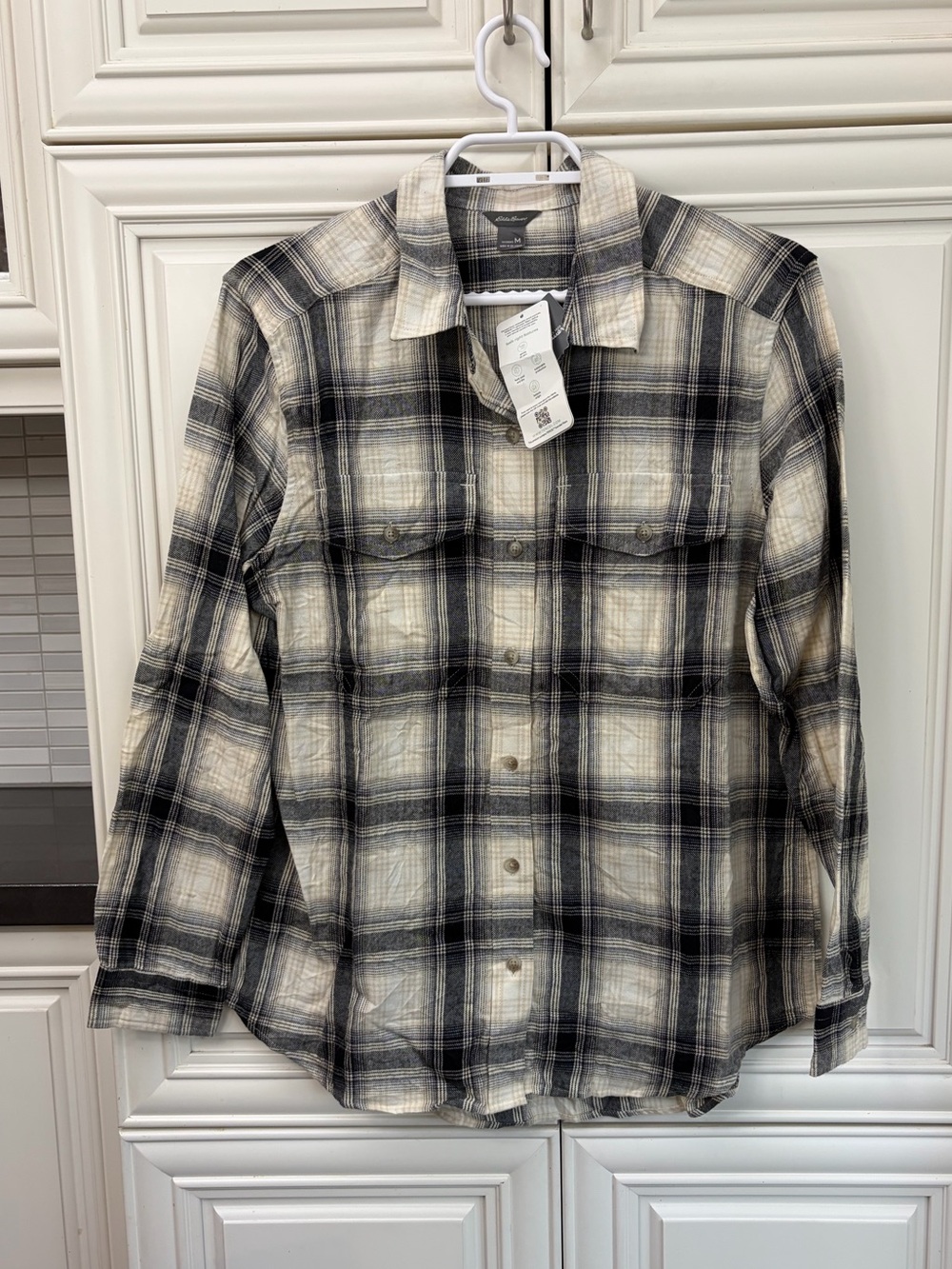 NWT Eddie Bauer Freemont Flannel women’s plaid button up shirt